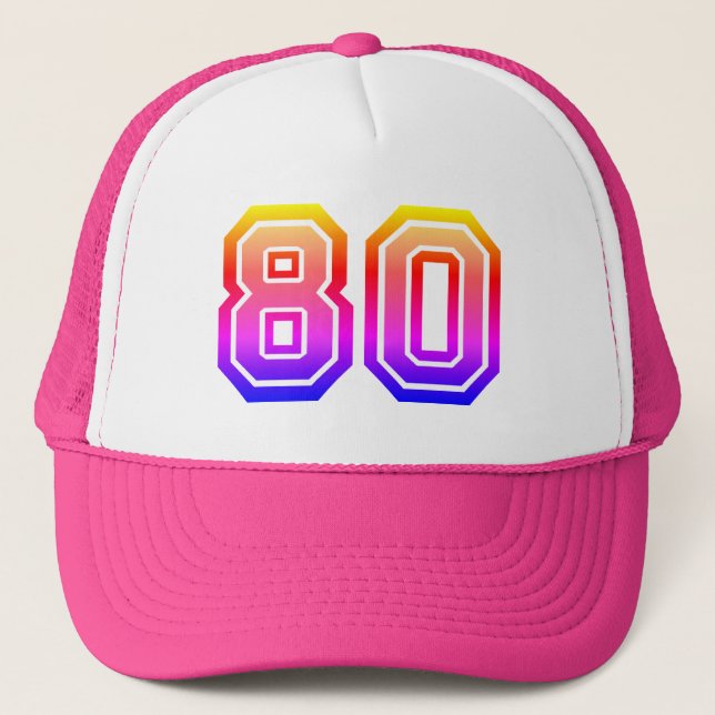Colourful 80th Birthday Party Trucker Hat (Front)