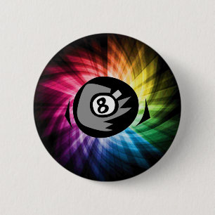 Colourful 8 ball 2 inch round button
