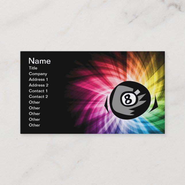 Colourful 8 ball business card (Front)