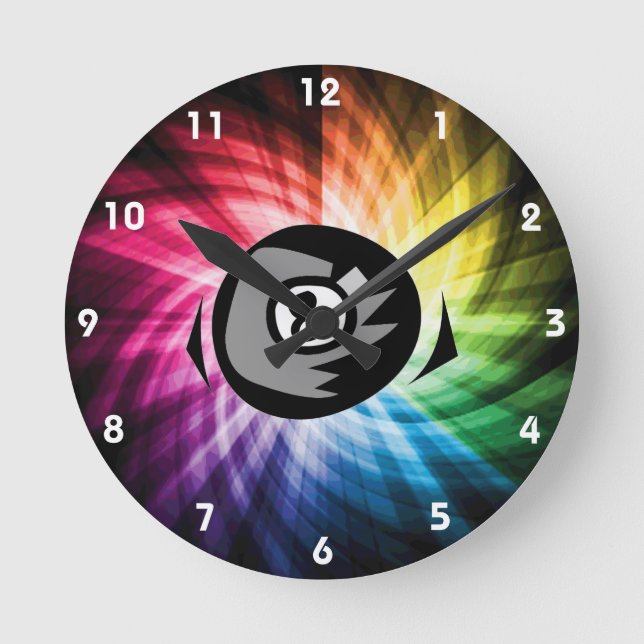 Colourful 8 ball round clock (Front)