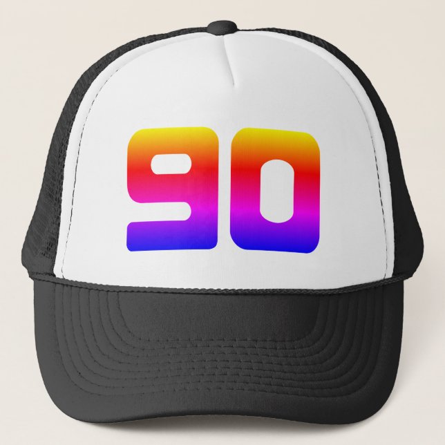 Colourful 90th Birthday Party Trucker Hat (Front)