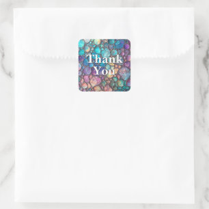 Colourful Abalone Bubbles Custom Square Sticker