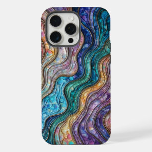 Colourful Abalone Rippled Waves iPhone 15 Pro Max Case