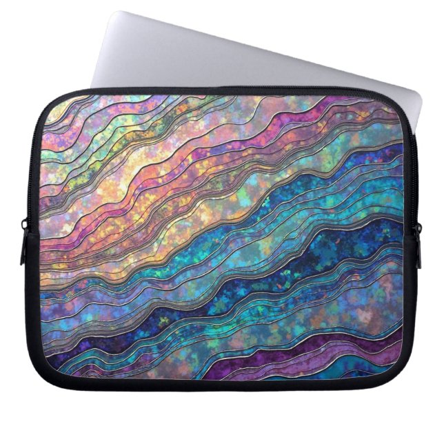 Colourful Abalone Ripples Electronics Bag (Front)