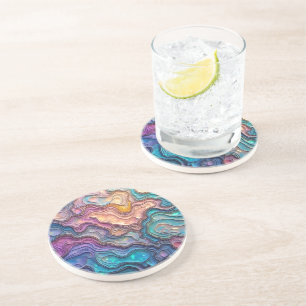 Colourful Abalone Swirls Coaster