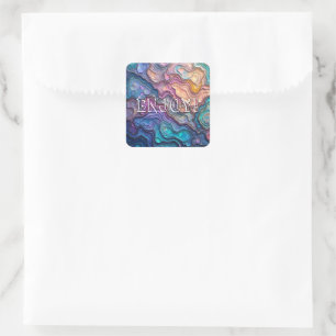 Colourful Abalone Swirls Custom Square Sticker