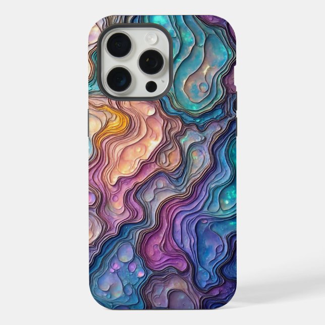 Colourful Abalone Swirls iPhone Case (Back)
