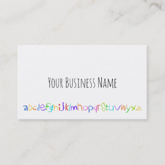 Colourful ABC Rainbow Crayons Kid's Handwriting Business Card