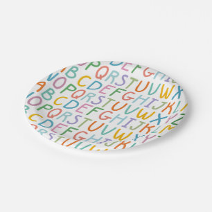 Colourful ABCs Paper Plate