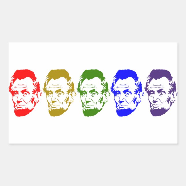 Colourful Abe Lincoln Abstract Art Sticker (Front)