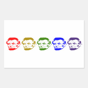 Colourful Abe Lincoln Abstract Art Sticker
