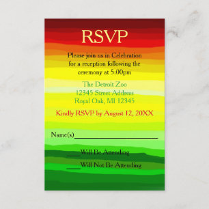 Colourful Abstact Landscape - Reception RSVP Card