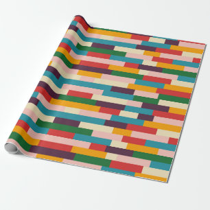 Colourful Abstract 70s 80s Retro Pattern Wrapping Paper