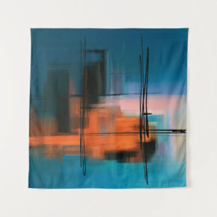 Colourful abstract acrylic painting. Surreal lands Tapestry