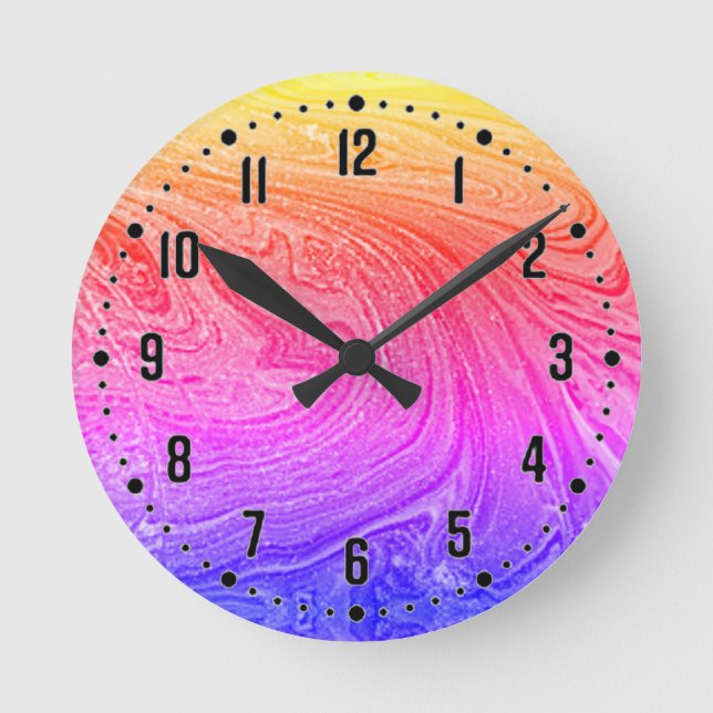 Colourful Abstract Acrylic Wall Clock (Front)