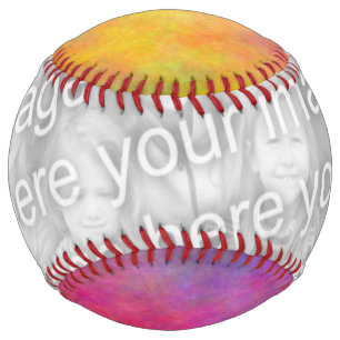 Colourful Abstract Add Your Own Photo Softball