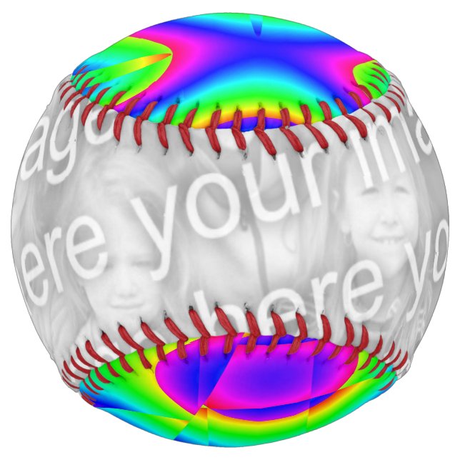 Colourful Abstract Add Your Own Photo Softball (Front)