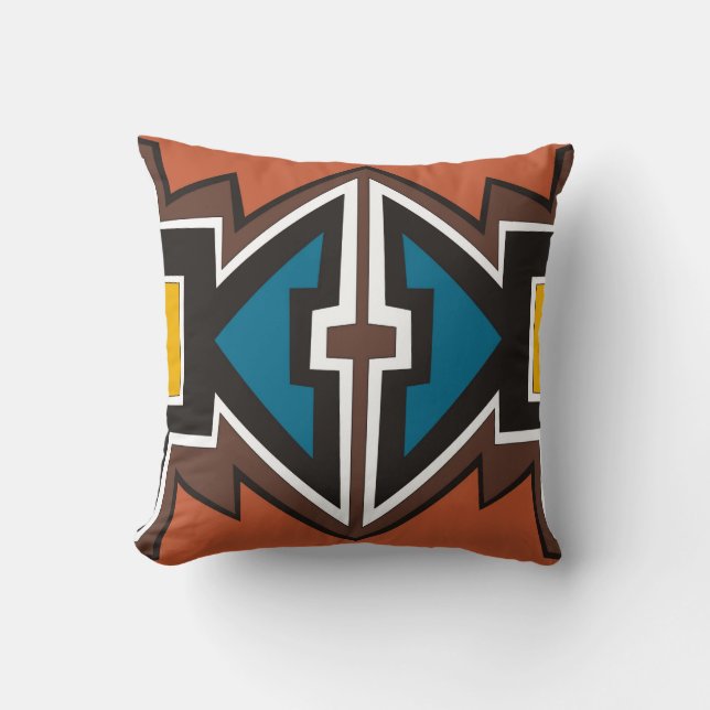 Colourful abstract African art Throw Pillow (Front)