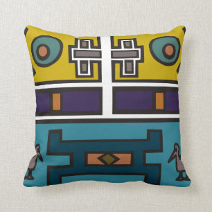 Colourful abstract African art Throw Pillow