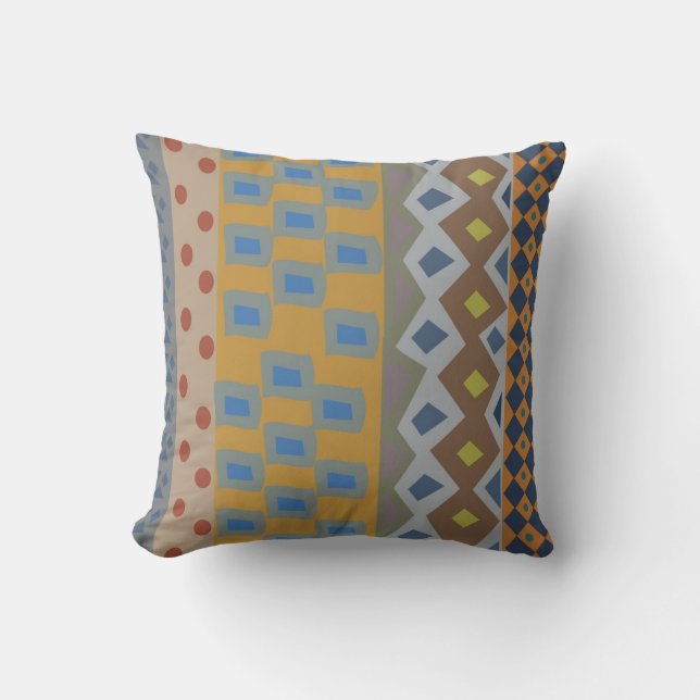 Colourful abstract African art Throw Pillow (Front)