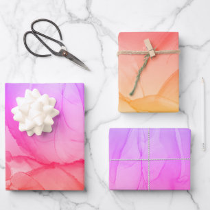 Colourful Abstract Alcohol Ink Art Wrapping Paper Sheet