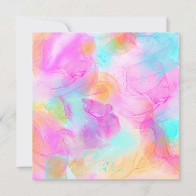 Colourful abstract alcohol ink fluid art pattern (Front)