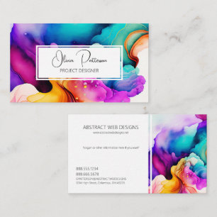 Colourful Abstract Alcohol Ink Liquid Style Business Card