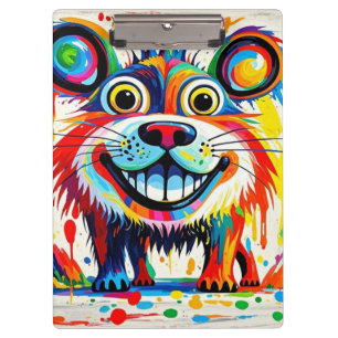 Colourful abstract animal art design clipboard