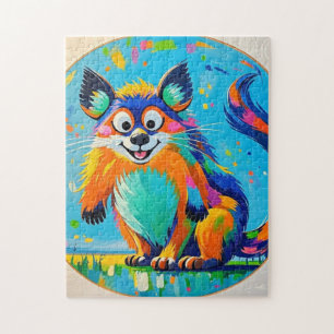 Colourful abstract animal art design  jigsaw puzzle