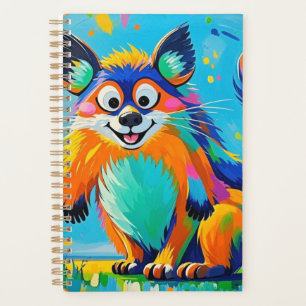 Colourful abstract animal art design planner