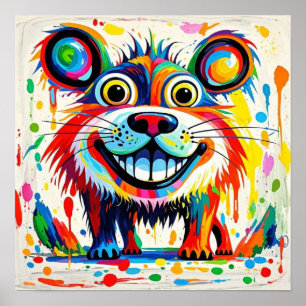 Colourful abstract animal art design  poster