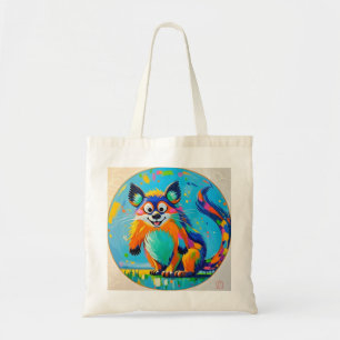Colourful abstract animal art design tote bag