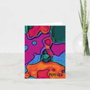 Colourful Abstract Art Blank Note Card by