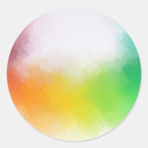 Colourful Abstract Art Blank Template Yellow Orang Classic Round Sticker