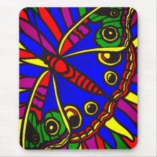 Colourful Abstract Art Butterfly  Mouse Pad