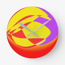 Colourful Abstract Art Clock