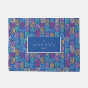 Colourful abstract art doodle doormat