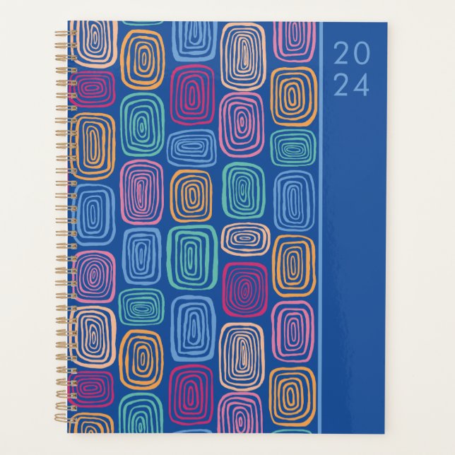 Colourful abstract art doodle planner (Front)