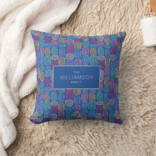 Colourful abstract art doodle throw pillow