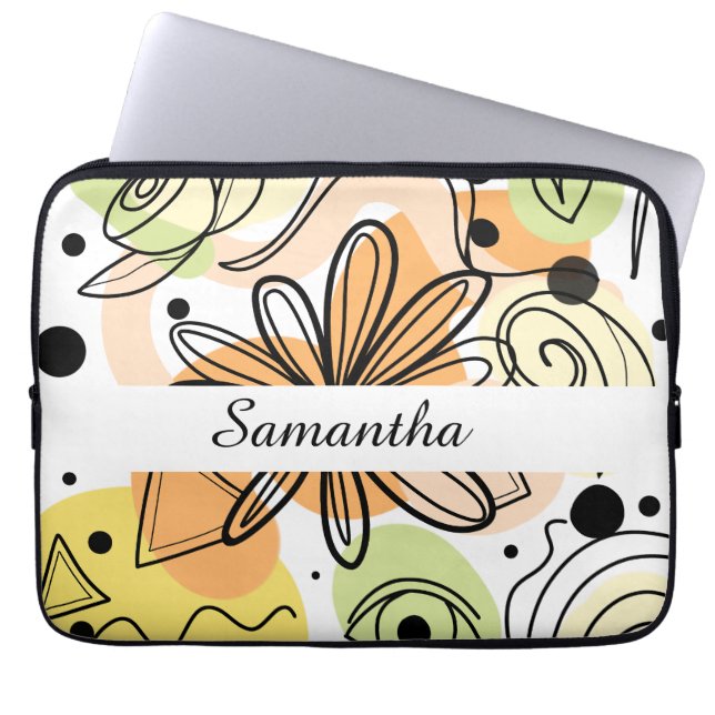 Colourful Abstract Art Drawing Laptop Sleeve (Front)