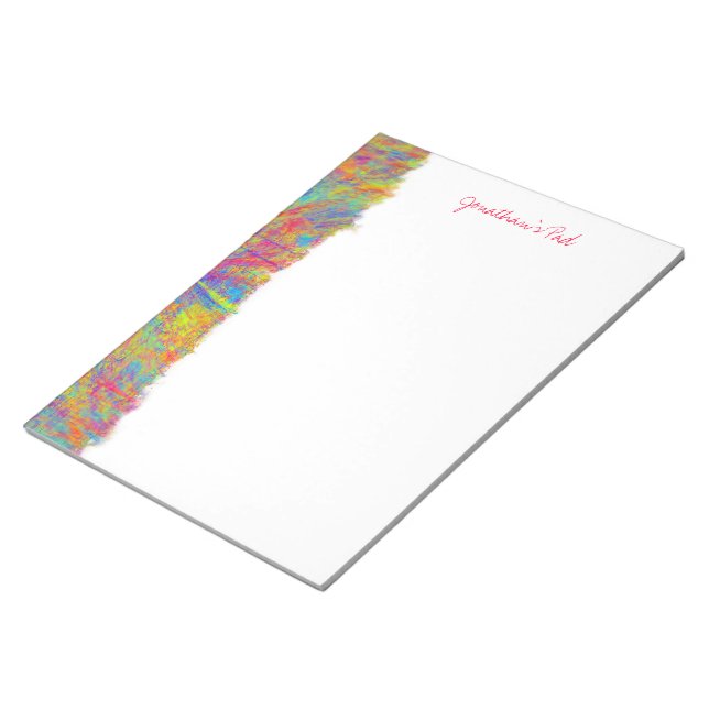 Colourful Abstract Art Edge Custom Notepad (Angled)