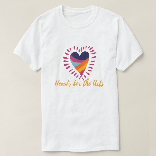 Colourful Abstract Art Heart T-Shirt (Design Front)