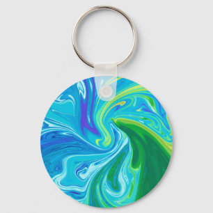 Colourful abstract art keychain