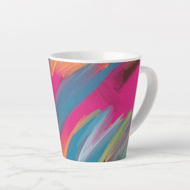 Colourful Abstract Art Latte Mug (Right Angle)