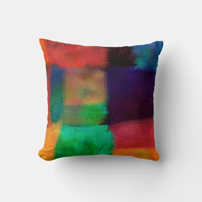 colourful abstract art modern artistic throw pillow (Front)