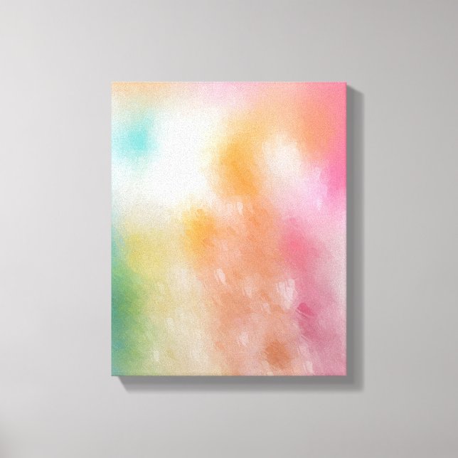 Colourful Abstract Art Modern Trendy Red Pink Blue Canvas Print (Front)