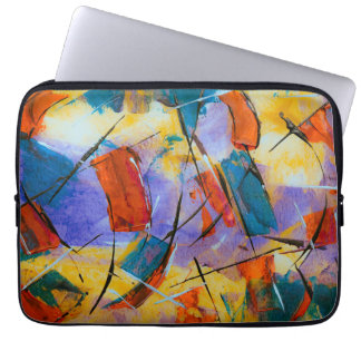 Colourful abstract art on computer bag