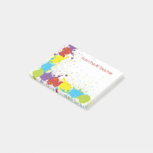 Colourful Abstract Art Paint Spatter Note