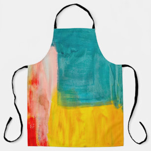 Colourful Abstract Art Painting Background. Modern Apron