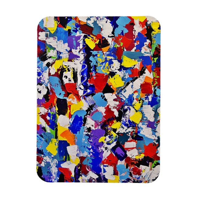 Colourful abstract art painting design magnet (Vertical)